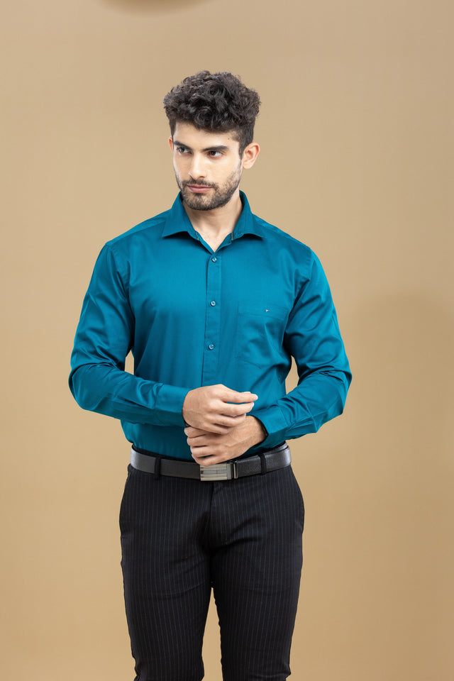 Turquoise Classic Solid Shirt