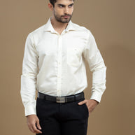 Cream Classic Solid Shirt