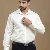 Cream Classic Solid Shirt