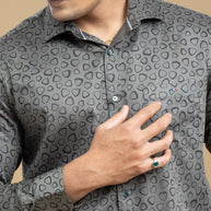 Hunter Green Printed Shirt