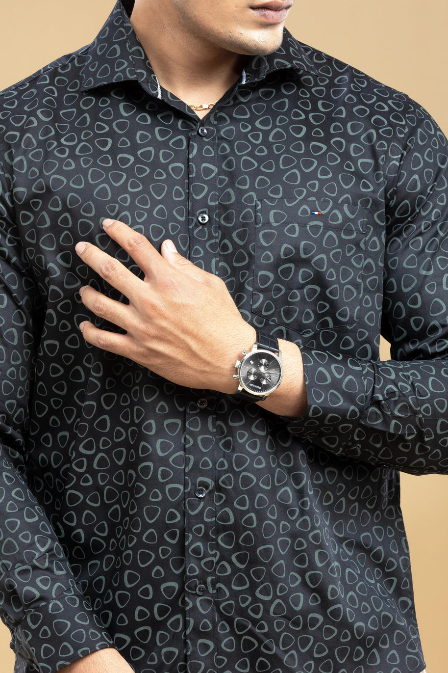 Black Triangle Printed Shirt