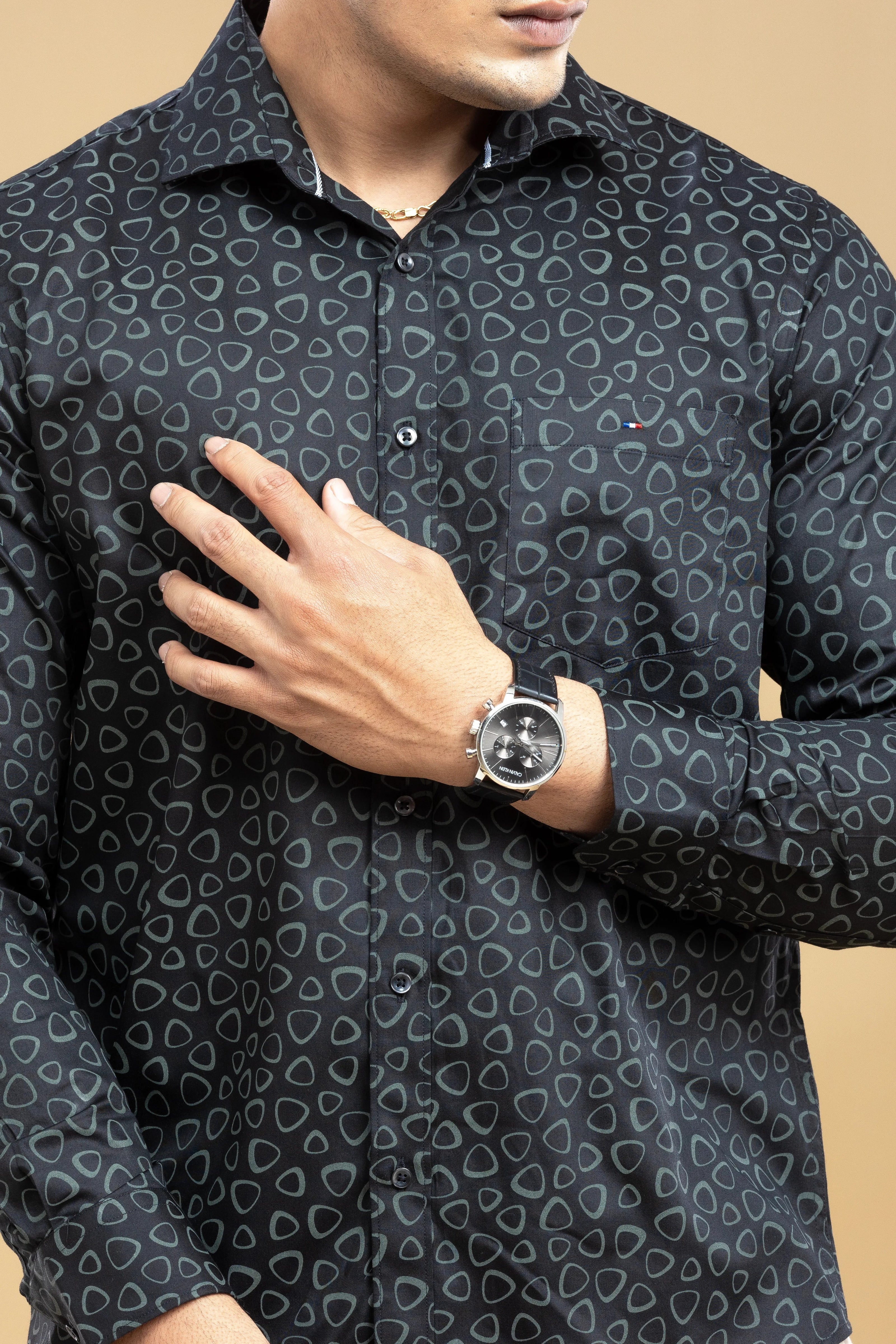 Black Triangle Printed Shirt