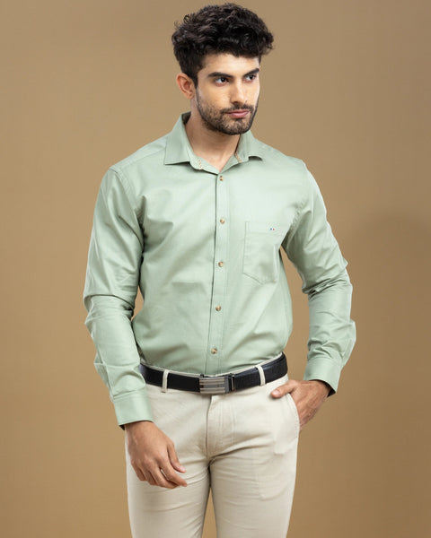 Pistachio Green Classic Solid Shirt