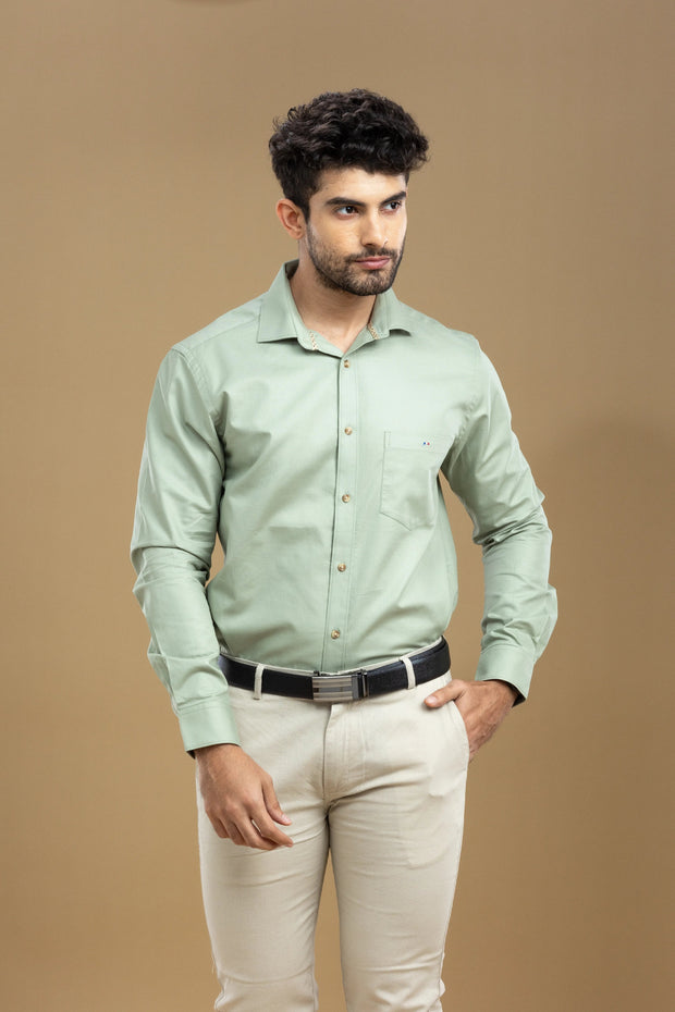 Pistachio Green Classic Solid Shirt