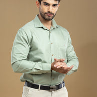 Pistachio Green Classic Solid Shirt