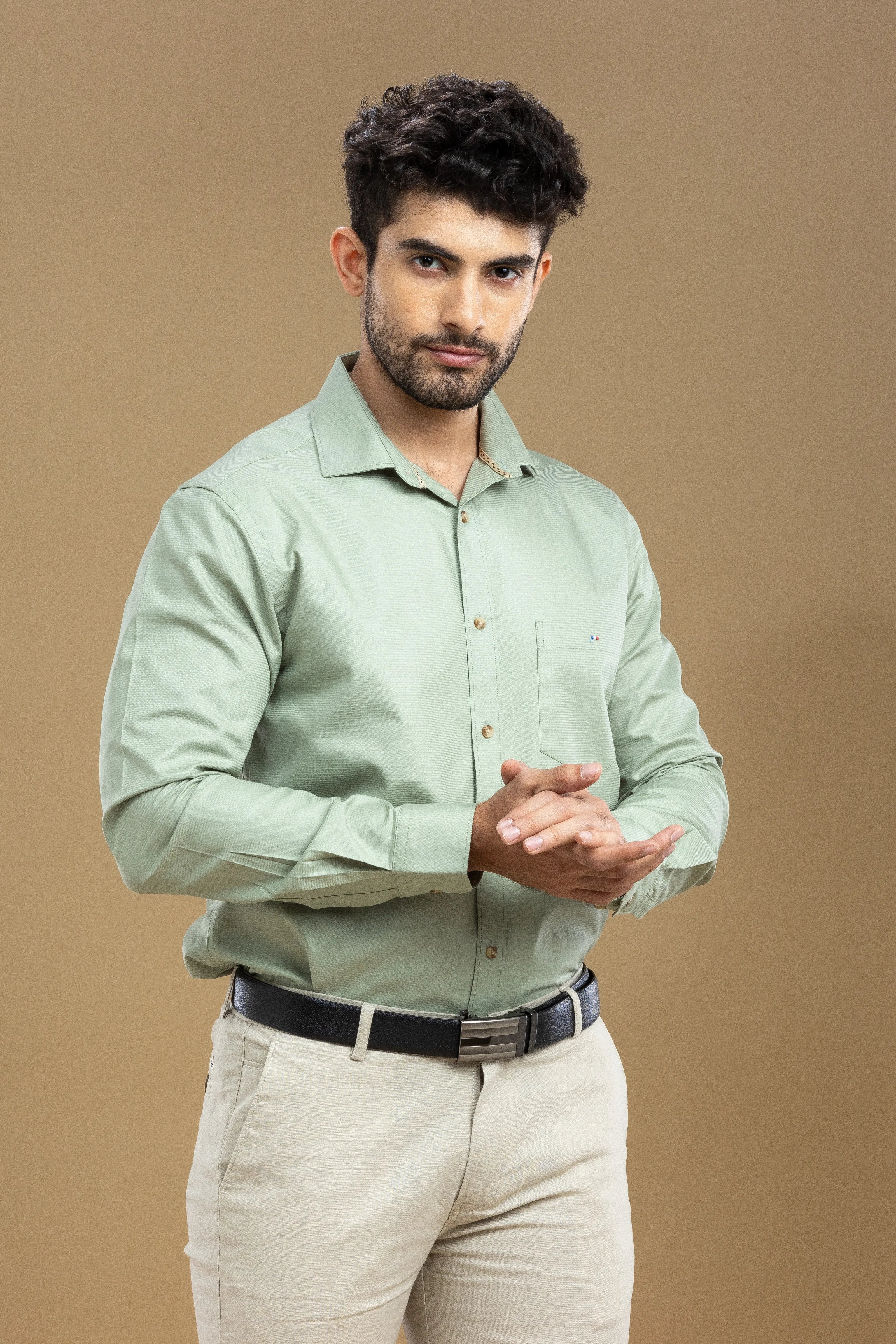 Pistachio Green Classic Solid Shirt