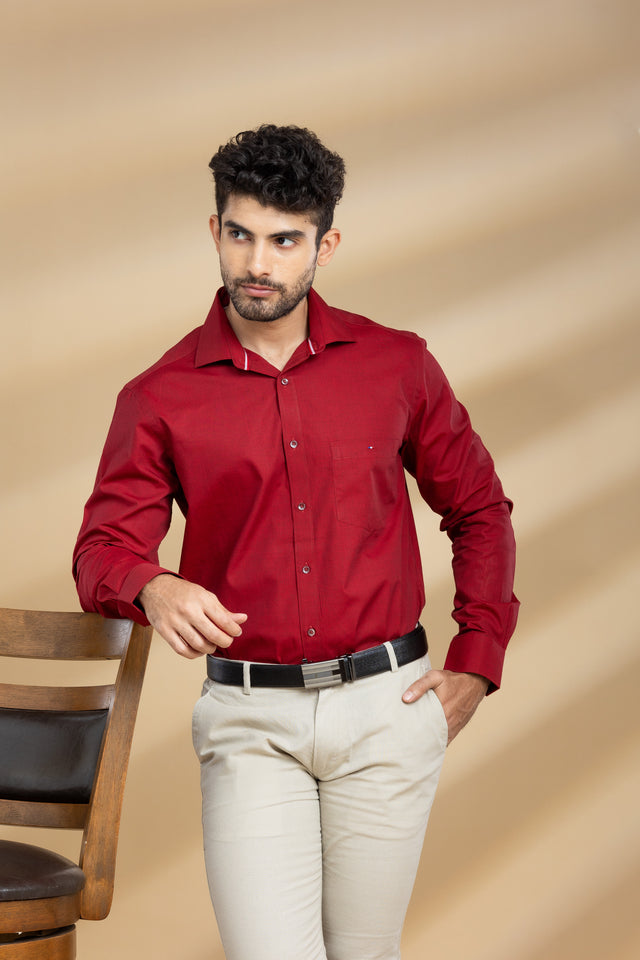 Blood Red Classic Solid Shirt