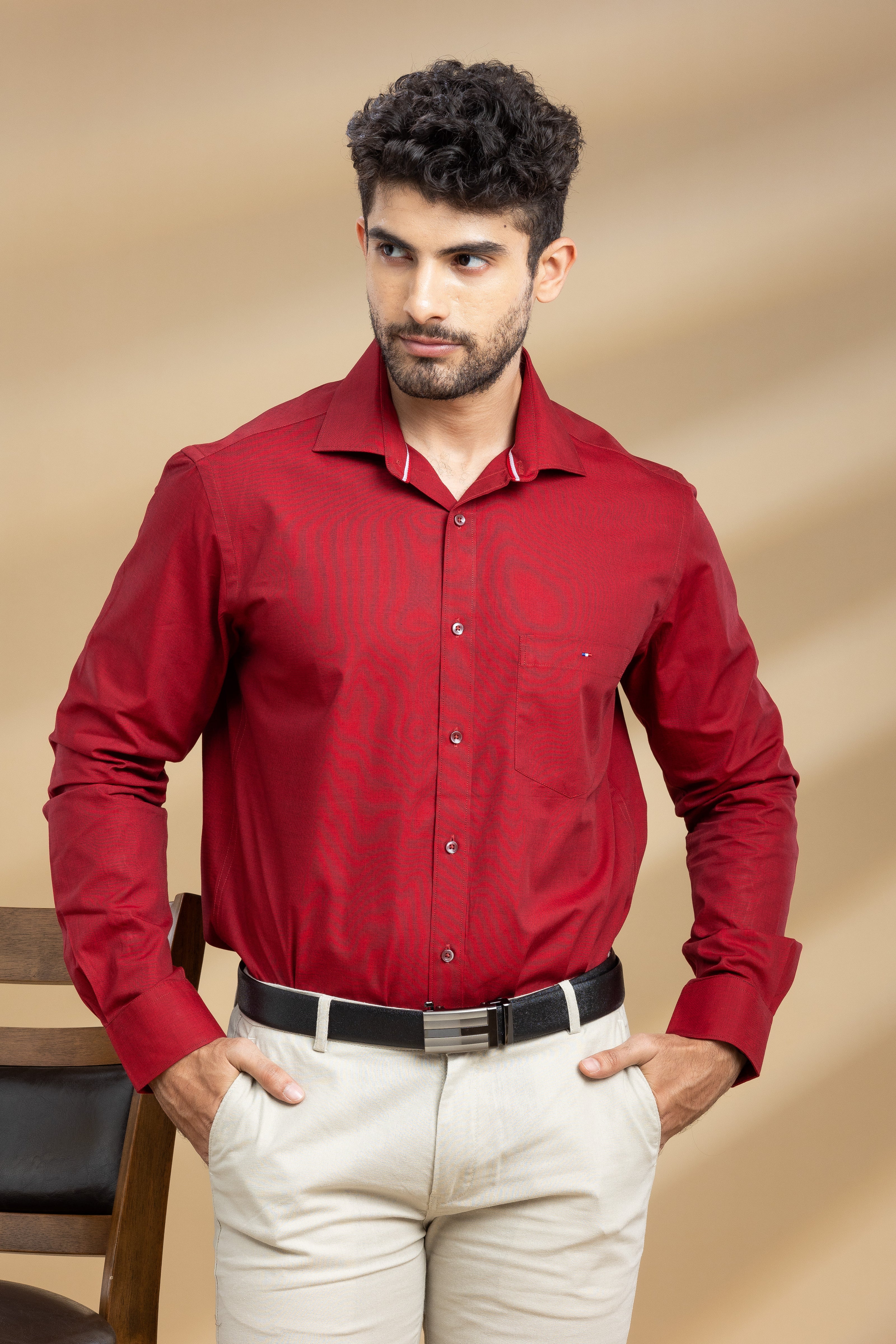 Blood Red Classic Solid Shirt