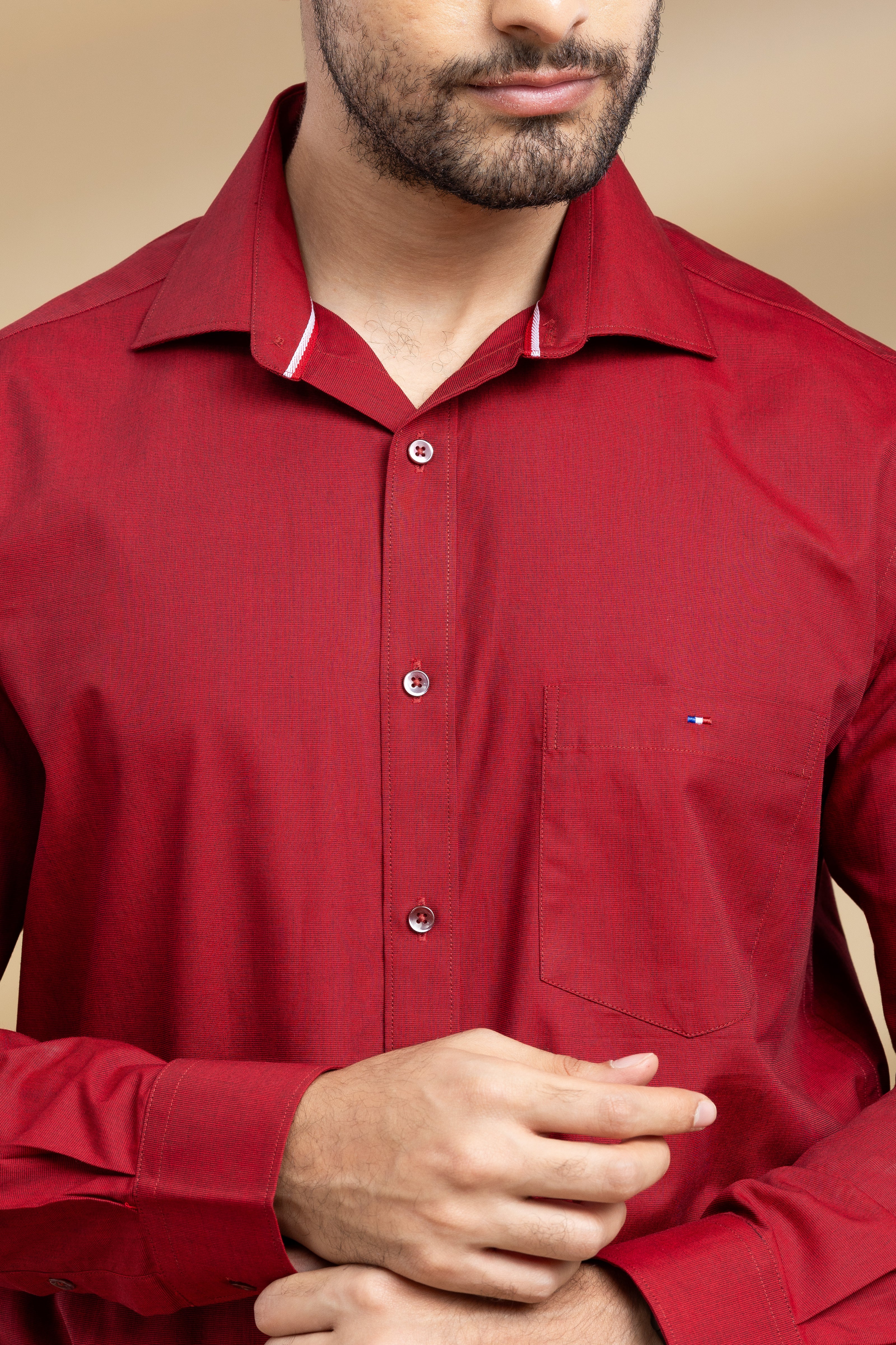 Blood Red Classic Solid Shirt