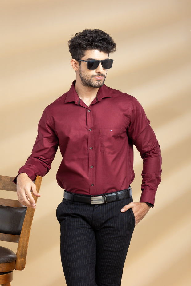 Deep Cherry Classic Solid Shirt