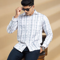 Pink and Grey Abstract Self Design Printed Shirt