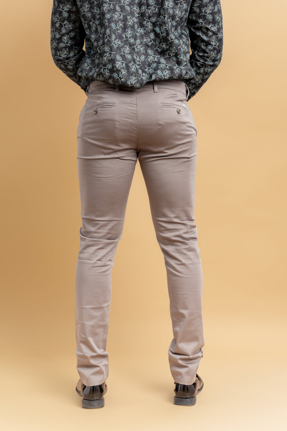 Grey Classic Slim Fit Solid Trousers