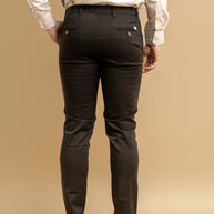 Dark Brown Classic Slim Fit Solid Trousers