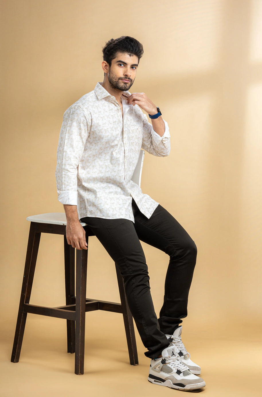 Light Yellow Abstract Printed Shirt