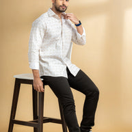 Light Yellow Abstract Printed Shirt