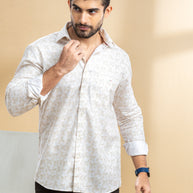 Light Yellow Abstract Printed Shirt