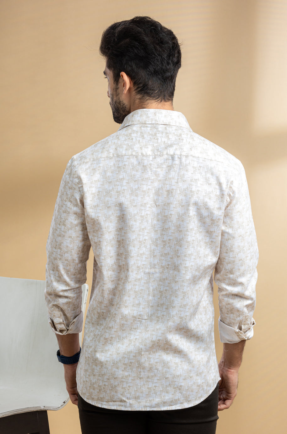 Light Yellow Abstract Printed Shirt