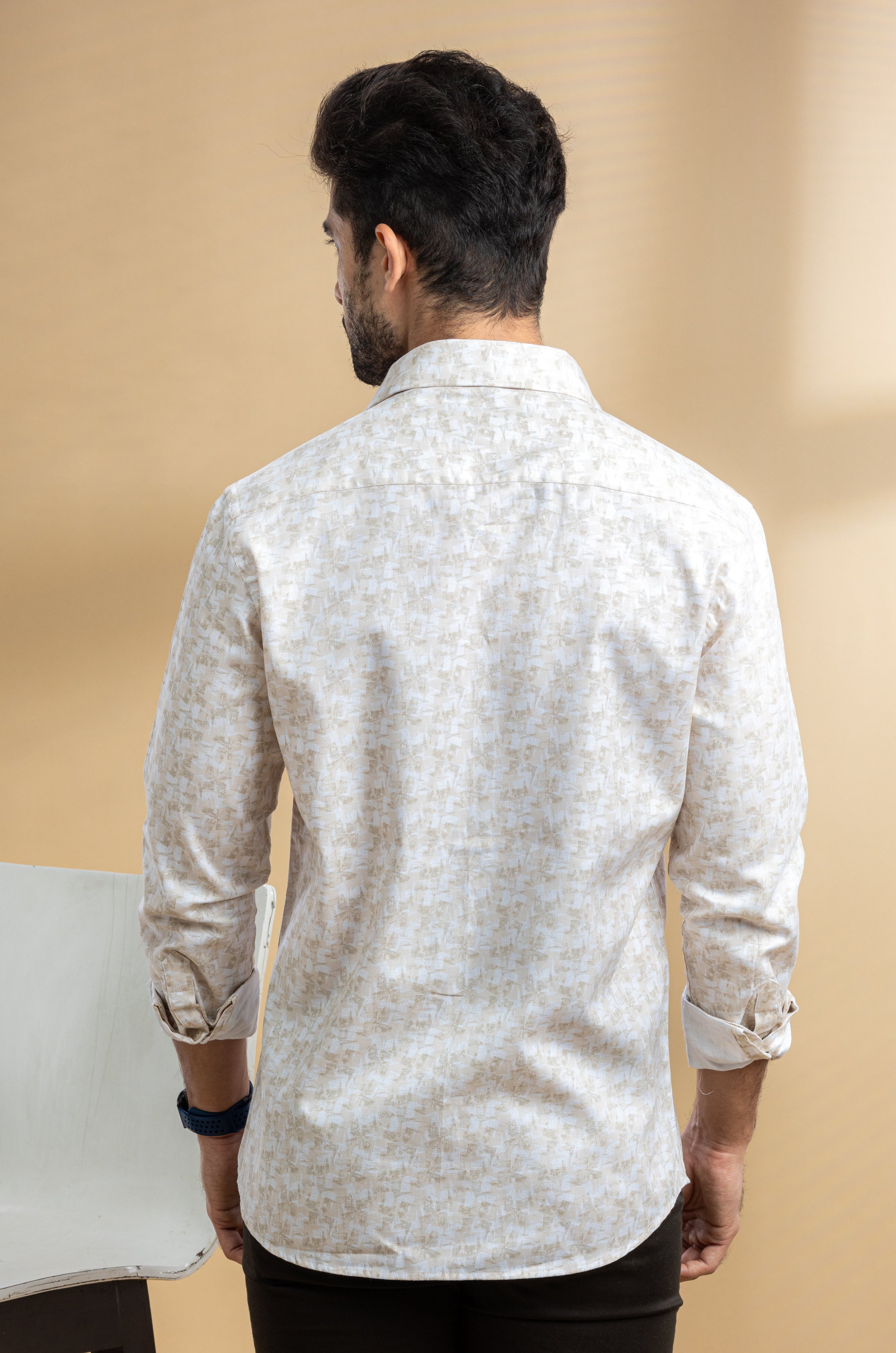 Light Yellow Abstract Printed Shirt