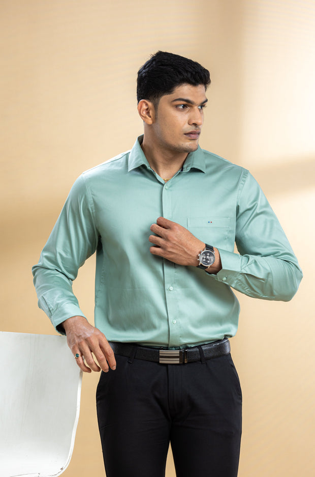 Tea Green Solid Shirt
