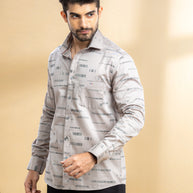 Brown Abstract Printed Shirt