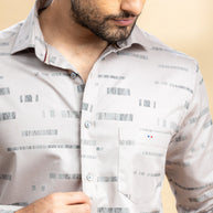 Brown Abstract Printed Shirt