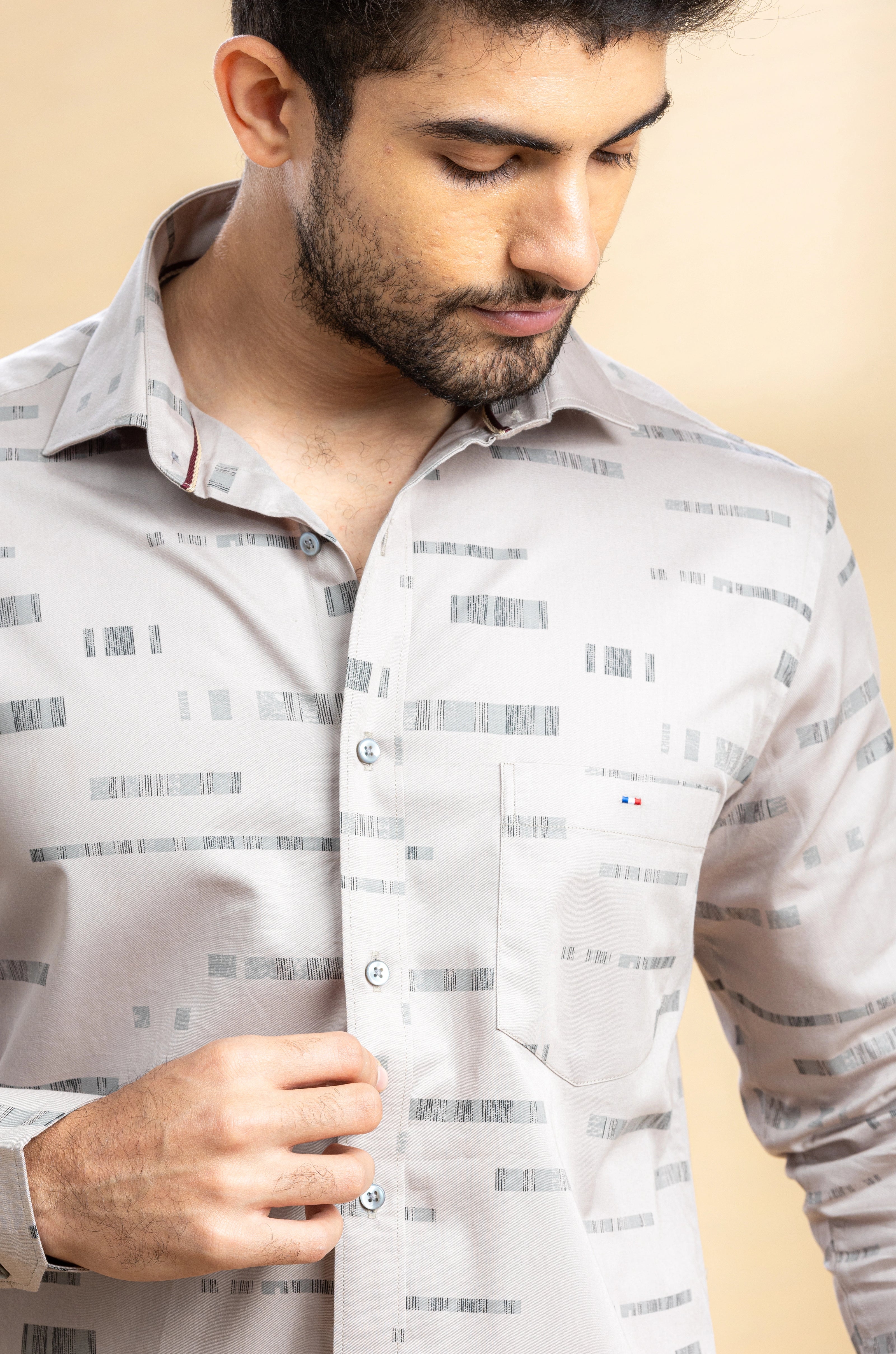 Brown Abstract Printed Shirt