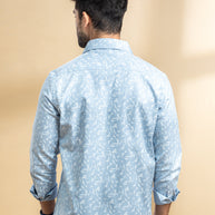 Ice Blue Abstract Printed Shirt