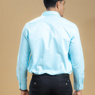 Aqua Blue Solid Shirt
