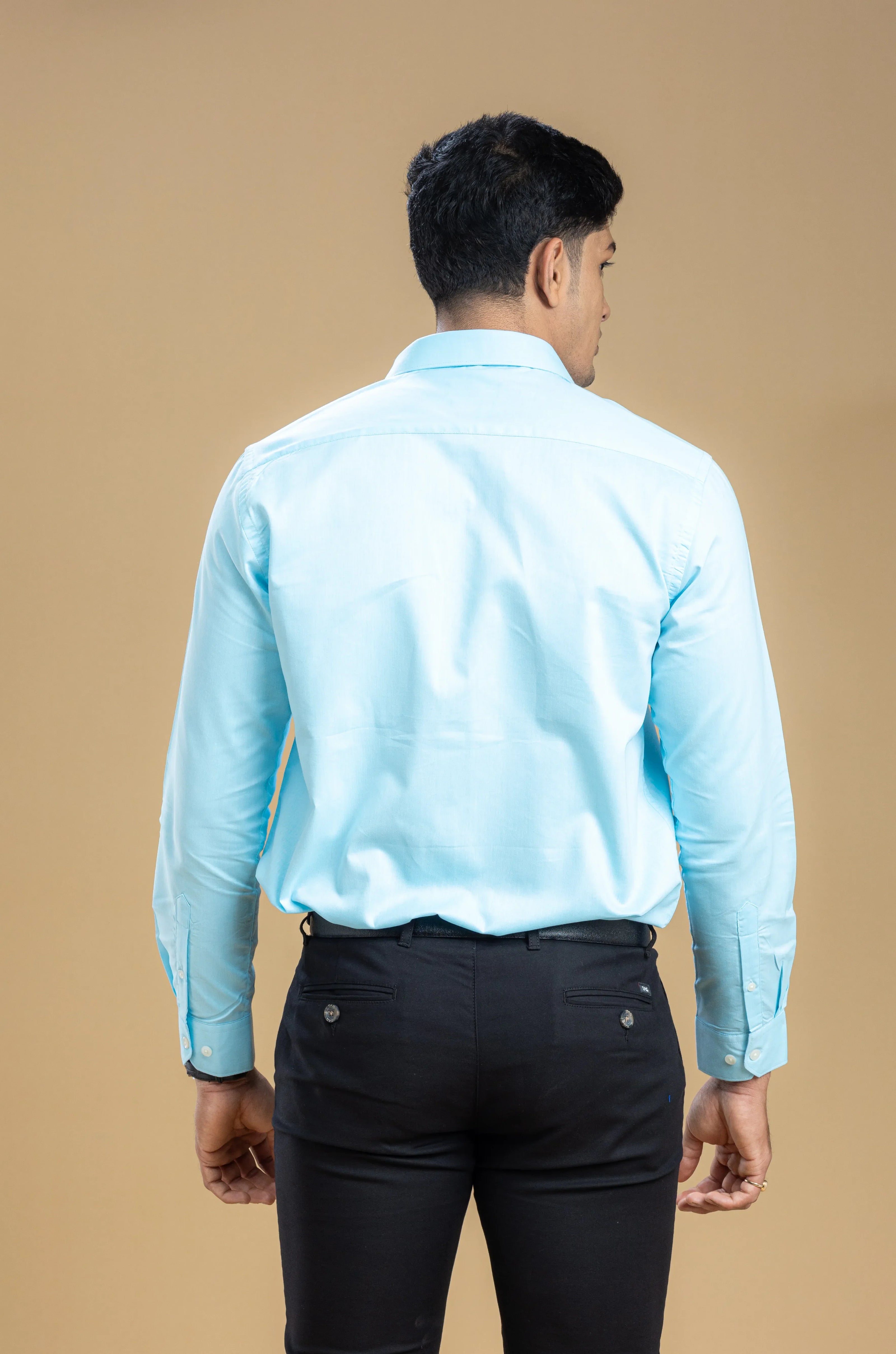 Aqua Blue Solid Shirt