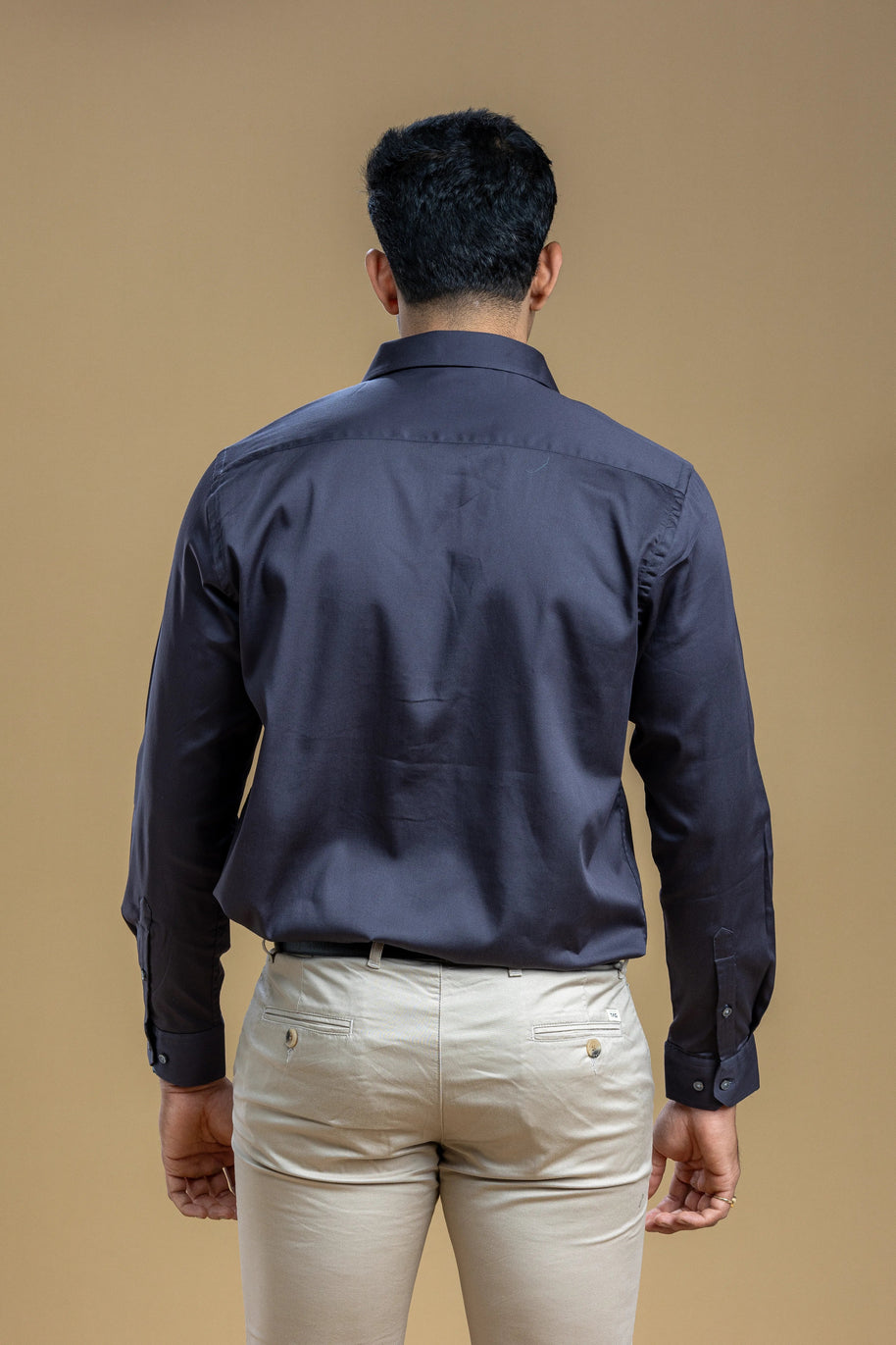 Classic Navy Blue Solid Shirt