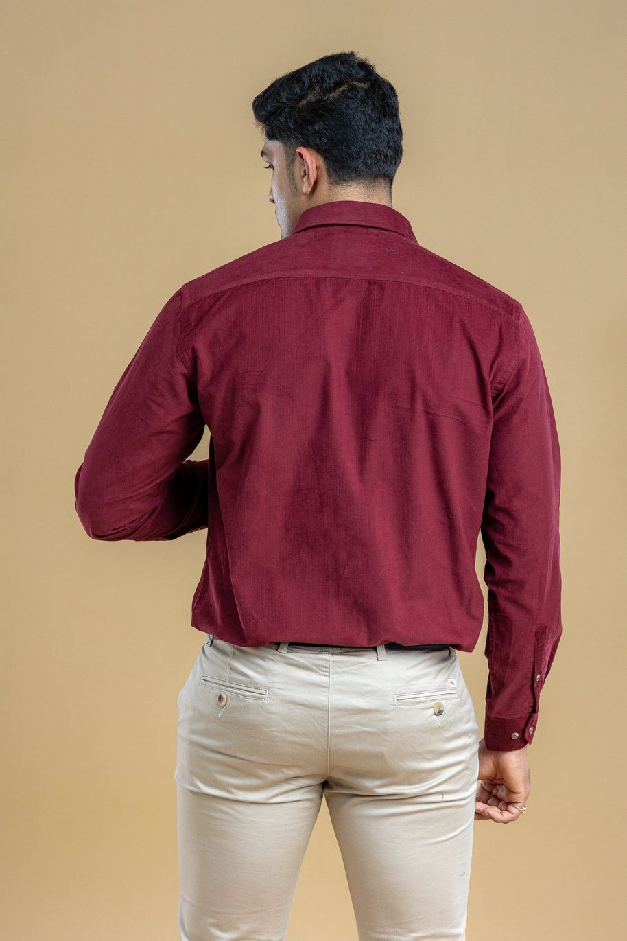 Maroon Textured Classic Solid Shirt