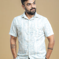 Aqua Abstract Printed Shirt