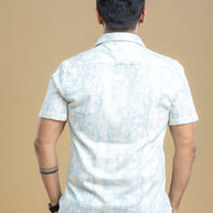 Aqua Abstract Printed Shirt