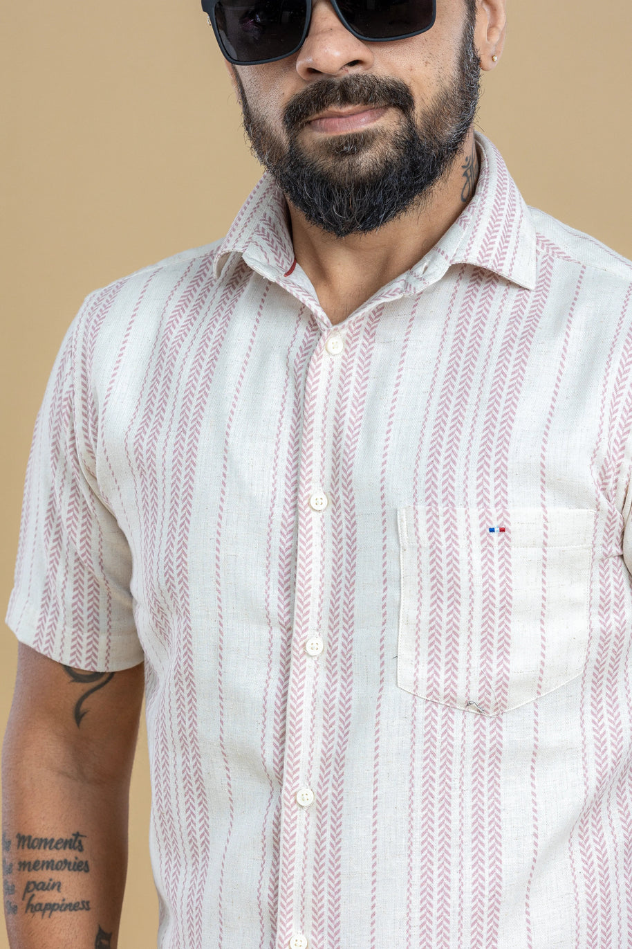 Pink Half Sleeve Printed Shirt