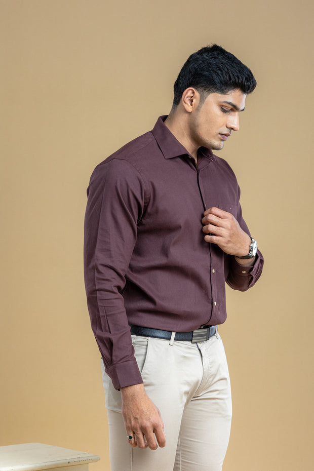 Vintage Maroon Classic Solid Shirt