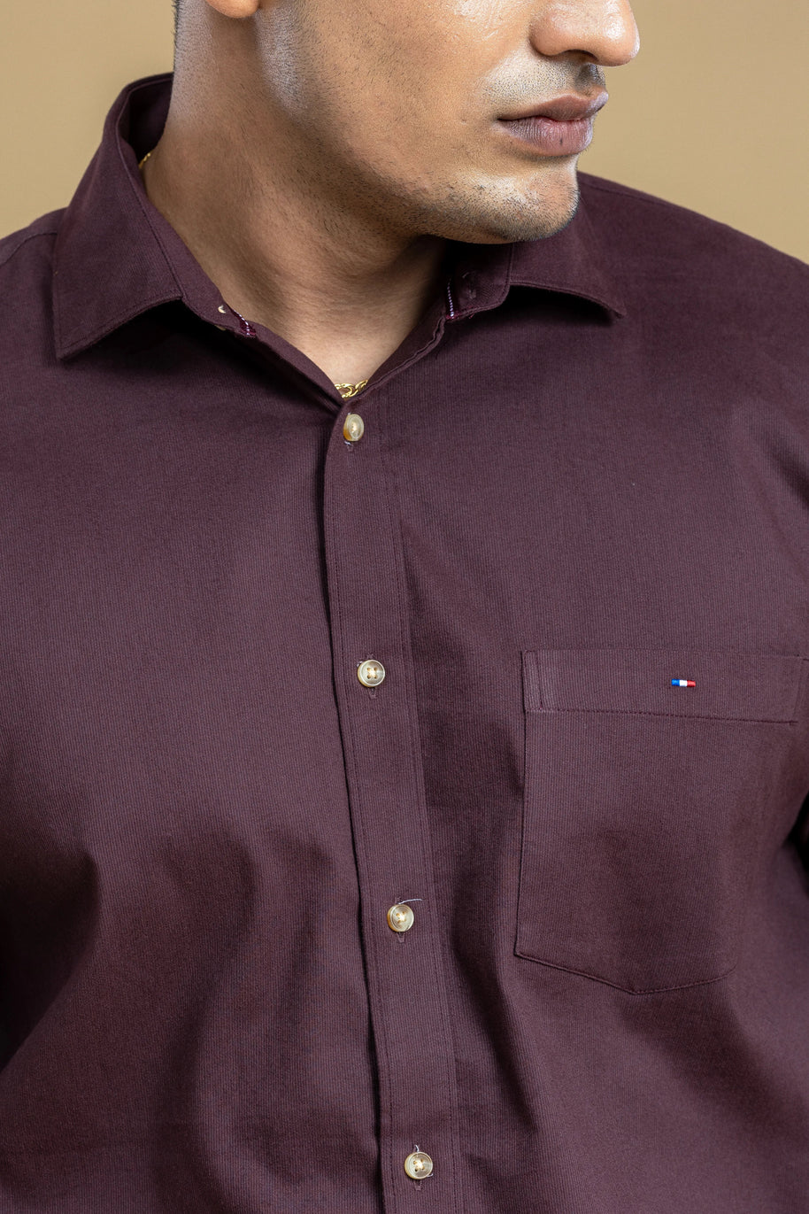 Vintage Maroon Classic Solid Shirt