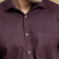 Vintage Maroon Classic Solid Shirt