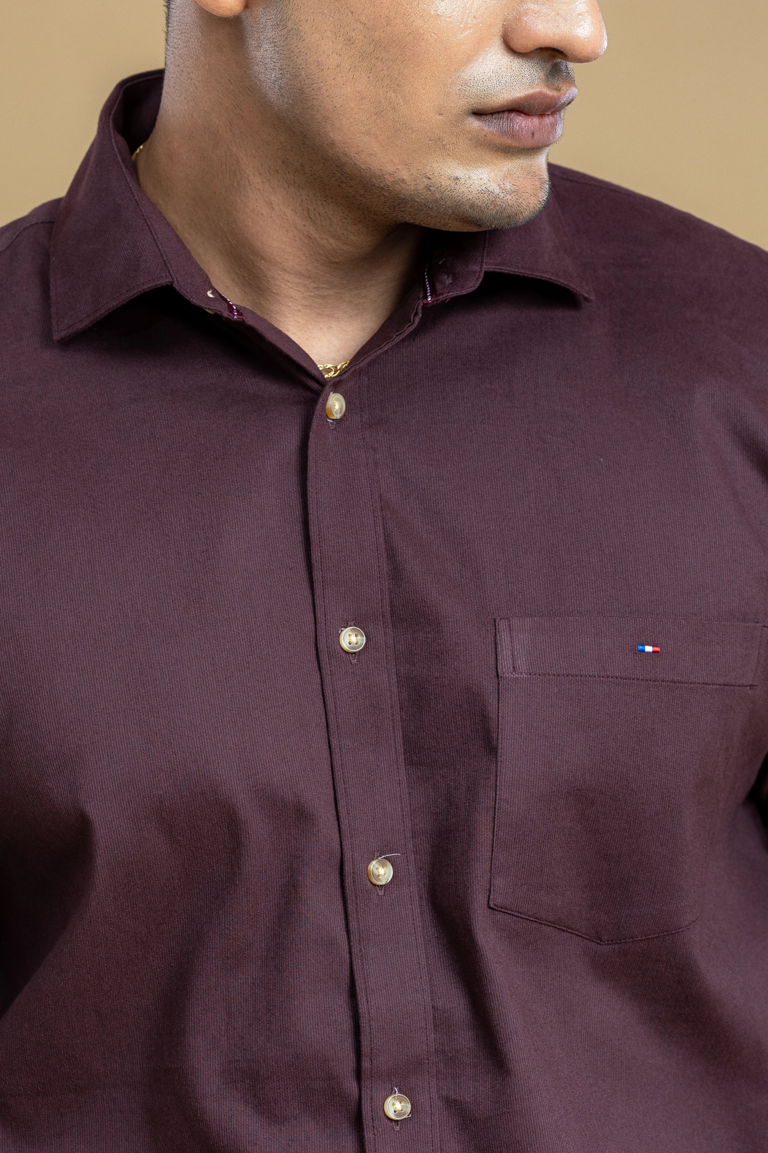 Vintage Maroon Classic Solid Shirt
