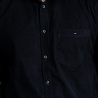 Black Corduroy Solid Shirt