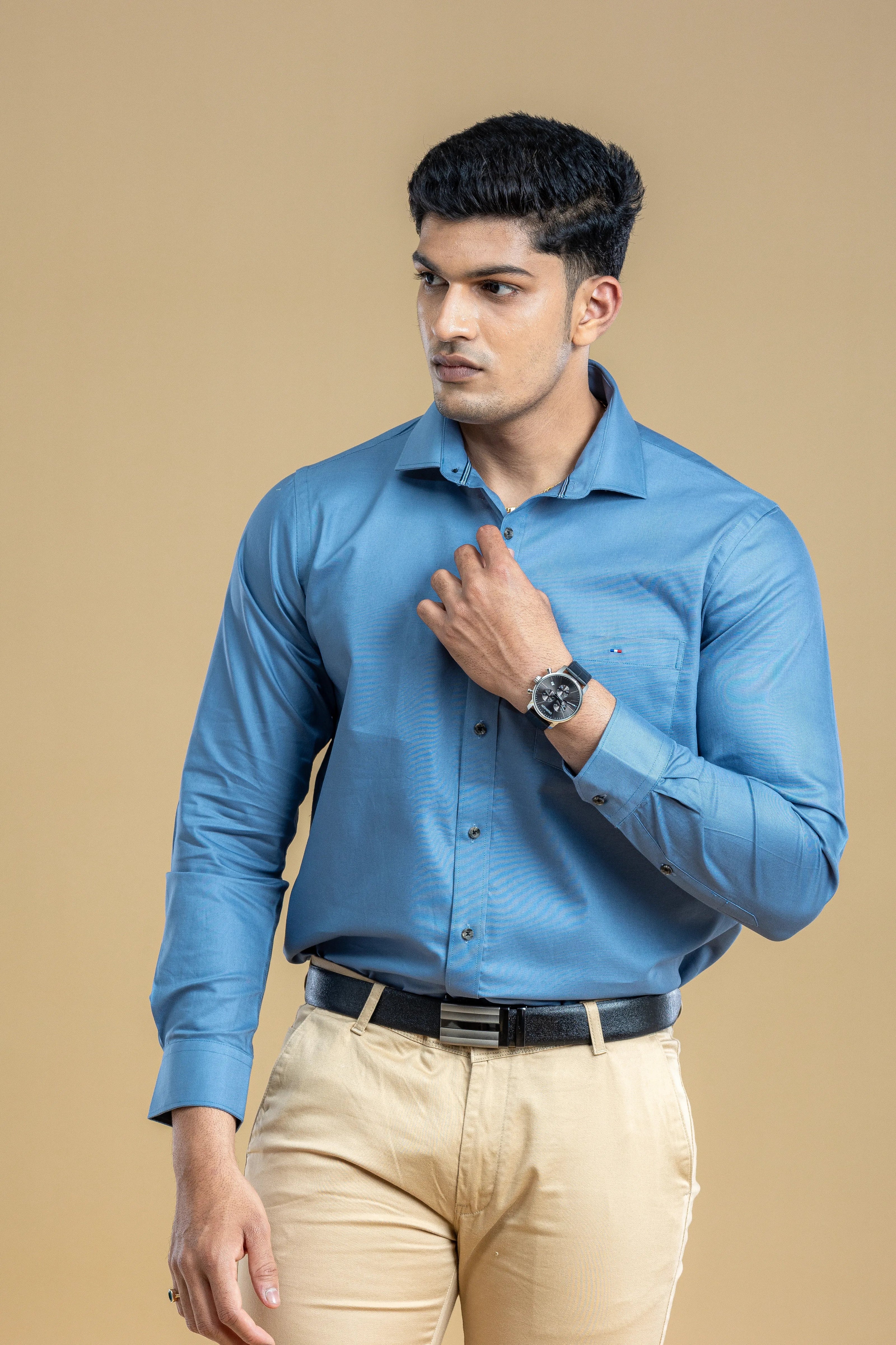 Steel Blue Classic Solid Shirt