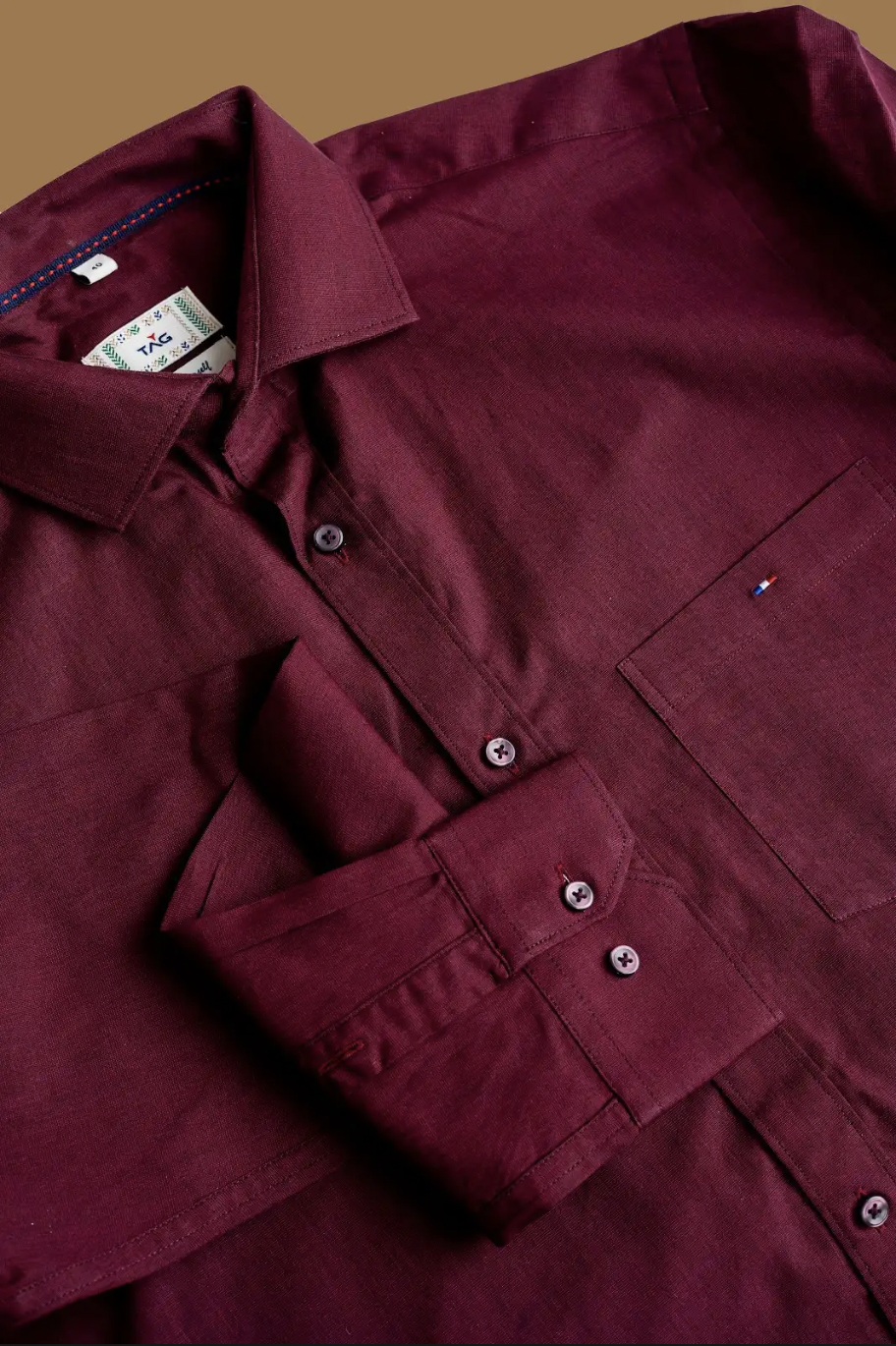 Maroon Classic Solid Shirt
