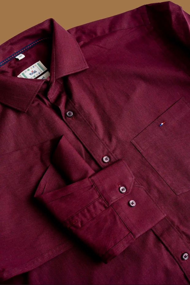 Maroon Classic Solid Shirt