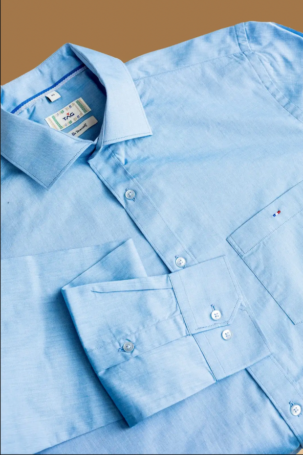 Pastel Blue Classic Solid Shirt
