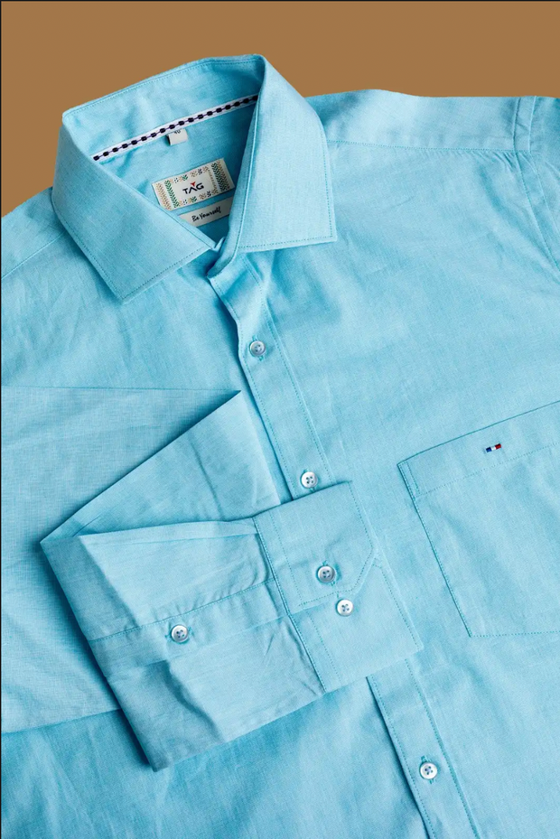 Aqua Blue Classic Solid Shirt