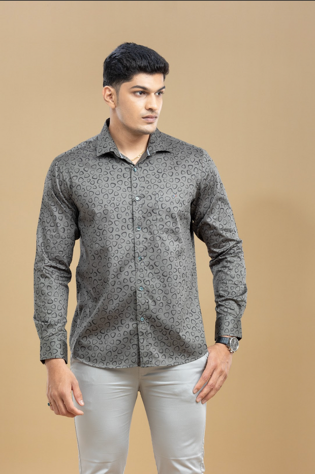 Hunter Green Printed Shirt