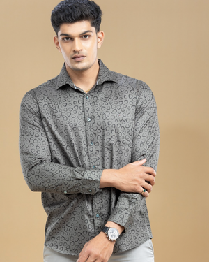 Hunter Green Printed Shirt