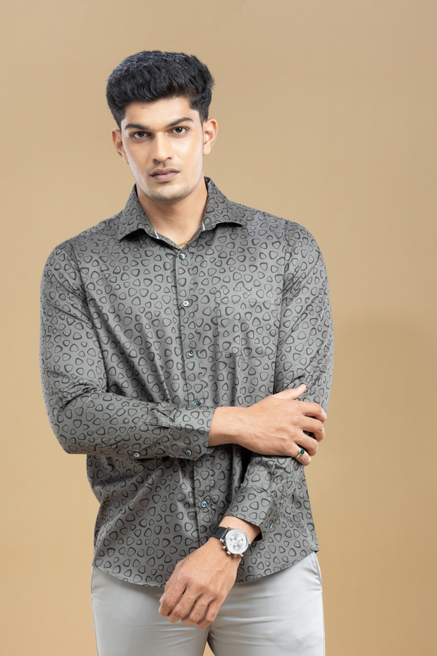 Hunter Green Printed Shirt