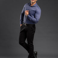 Light Blue Solid Two Tone Oxford Plain Shirt