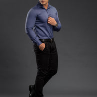 Light Blue Solid Two Tone Oxford Plain Shirt