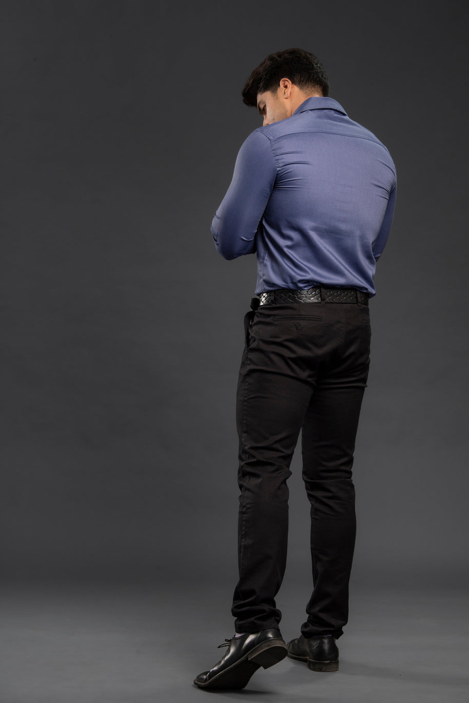 Light Blue Solid Two Tone Oxford Plain Shirt